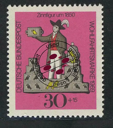 606 Wohlfahrt Zinnfiguren 30+15 Pf Vogelhändler O