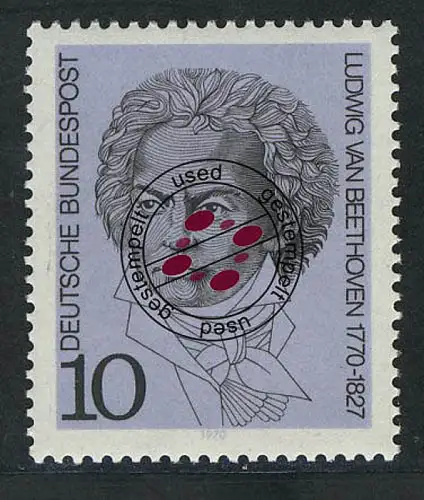 616 Beethoven 10 Pf, gestempelt O