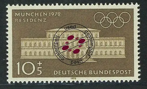 624 Olympische Sommerspiele 10+5 Pf Residenz O gestempelt