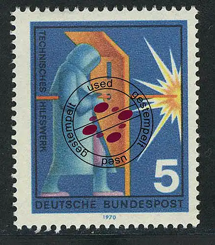 629 Hilfsdienste 5 Pf Technisches Hilfswerk O gestempelt