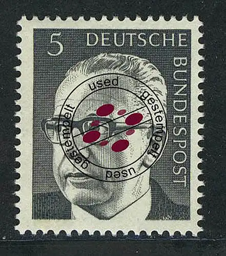 635 Gustav Heinemann 5 Pf O Tamponné