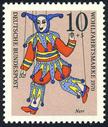 650 Wohlfahrt Marionetten 10+5 Pf Narr, postfrisch **