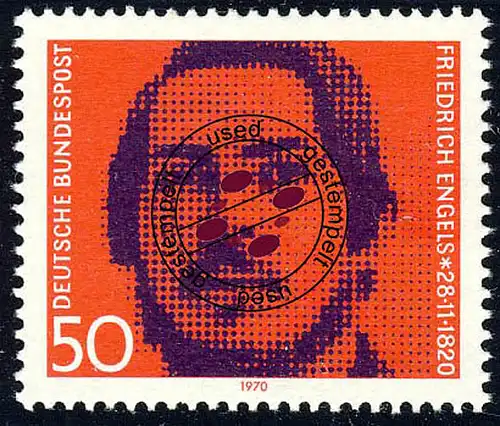 657 Friedrich Engels O gestempelt