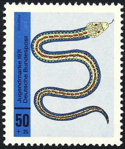 663 Jugend Kinderzeichnungen 50+25 Pf Schlange, postfrisch **