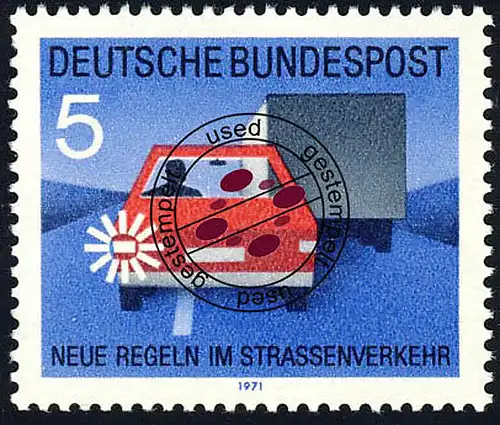 670 Straßenverkehr 5 Pf Fahrtrichtungsanzeiger O gestempelt