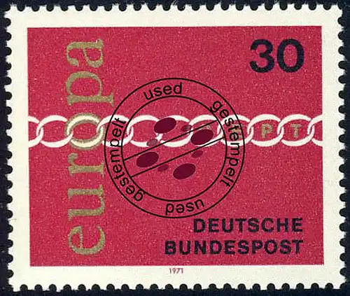 676 Europa 30 Pf Kette O