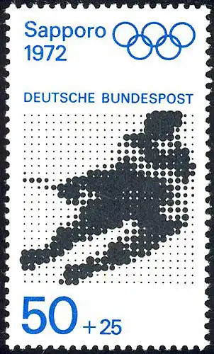 687 Olympische Spiele München. 50+25 Pf Eishockey aus Block **