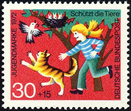 713 Jugend Tierschutz 30+15 Pf Vögel **