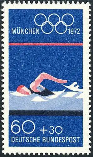 722 Olympische Sommerspiele 60+30 Pf Schwimmen **