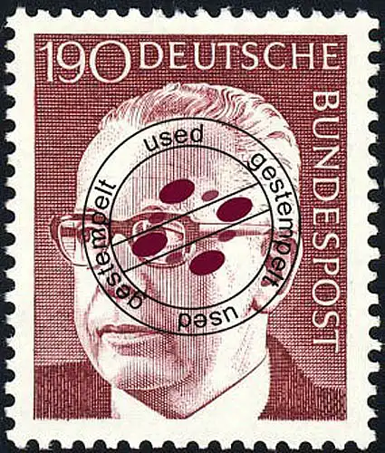 732 Gustav Heinemann 190 Pf O gestempelt