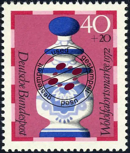 744 Wohlfahrt Schachfiguren 40+20 Pf Dame O gestempelt