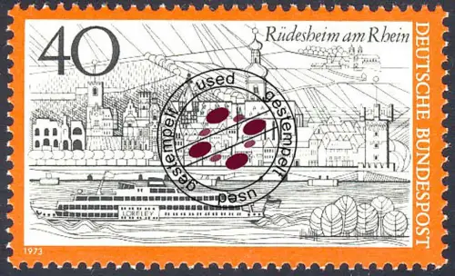 762 Fremdenverkehr Rüdesheim 40 Pf, gestempelt O