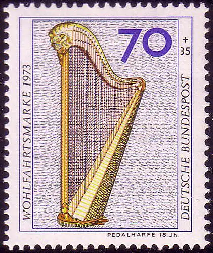 785 Wohlfahrt Musikinstrumente 70+35 Pf Pedalharfe **