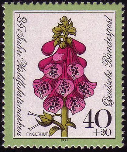 819 Wohlfahrt Blumen 40+20 Pf Roter Fingerhut, postfrisch **