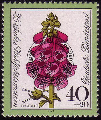 819 Wohlfahrt Blumen 40+20 Pf Roter Fingerhut O gestempelt