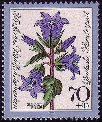 821 Wohlfahrt Blumen 70+35 Pf Glockenblume ** postfrisch