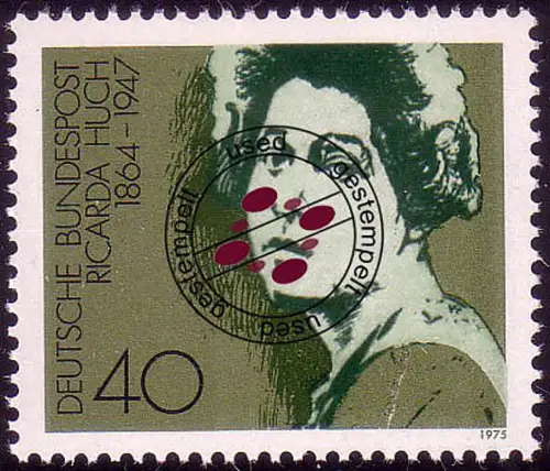 827 Femmes allemandes 40 Pf Ricarda Huch O Tamponné