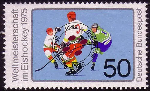 835 Eishockeyweltmeisterschaft O gestempelt