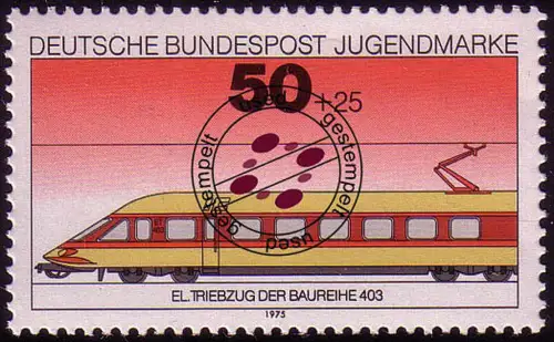 838 Jugend Lokomotiven 50+25 Pf, gestempelt O