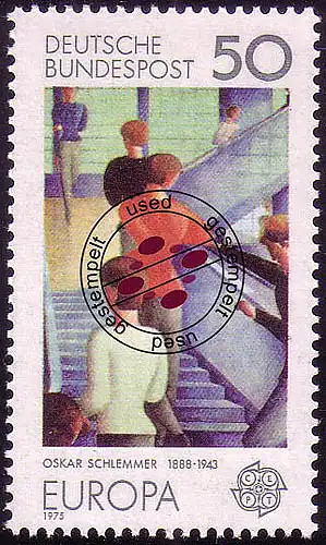 841 Europe 50 Pf peinture O cacheté