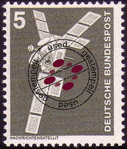 846 Industrie und Technik 5 Pf Nachrichtensatellit, ALTE Fluo, gestempelt O