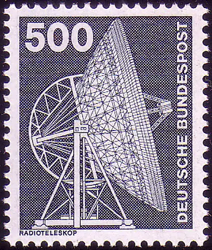 859 Industrie und Technik 500 Pf Radioteleskop, ALTE Fluo, postfrisch **