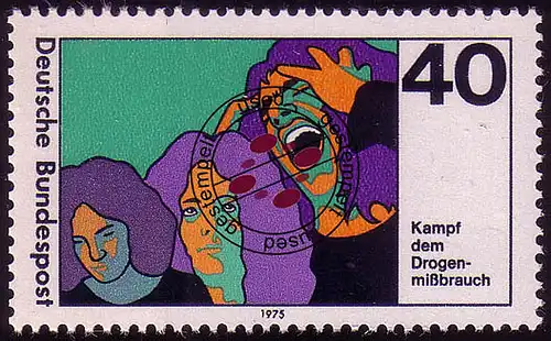 864 Kampf Drogenmißbrauch O gestempelt