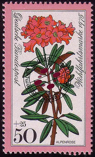 869 Blumen 50+25 Pf Alpenrose O gestempelt