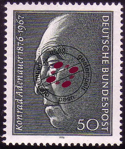 876 Konrad Adenauer, gestempelt O