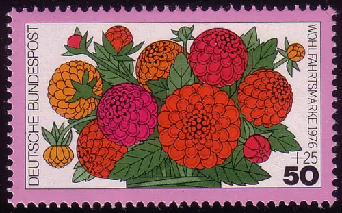 906 Blumen 50+25 Pf Zinnien, postfrisch **