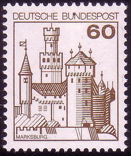 917 Châteaux et château 60 Pf Marksburg, ** frais de port