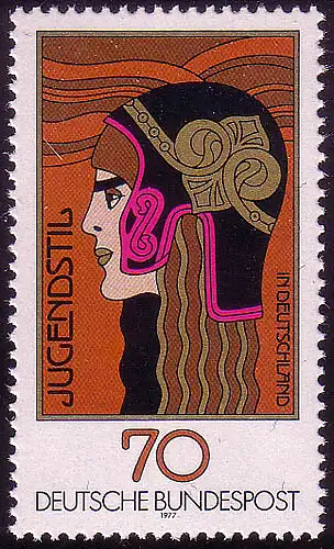 924 Jugendstil aus Block, 70 Pf **