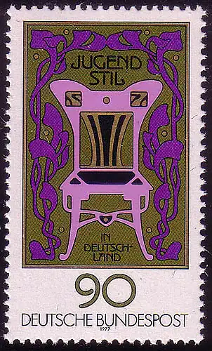 925 Jugendstil aus Block, 90 Pf **