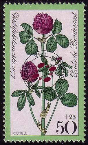 951 Wiesenblumen 50+25 Pf Roter Klee, gestempelt O