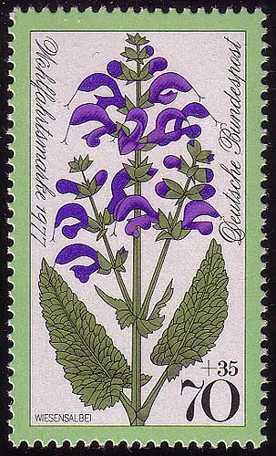 952 Wiesenblumen 70+35 Pf Wiesensalbei **