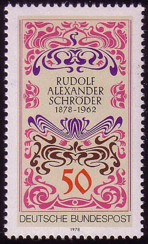 956 Rudolf Alexander Schröder, postfrisch **