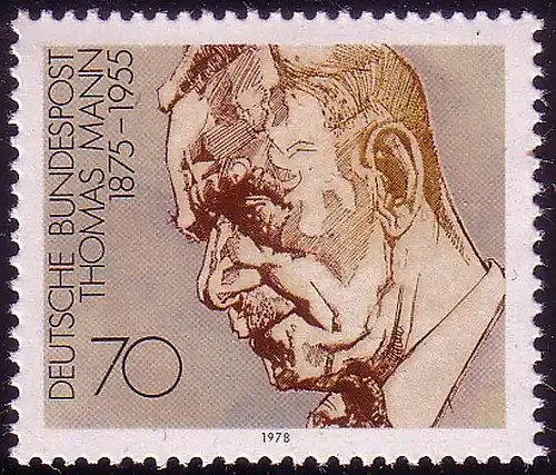 961 Nobelpreisträger aus Block, 70 Pf Mann **