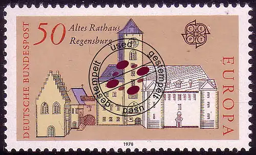 970 Europa Regensburg 50 Pf O gestempelt