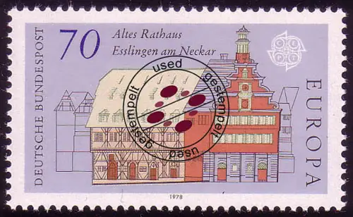 971 Europa Esslingen 70 Pf, gestempelt O