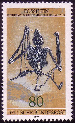 974 Fossiles 80 Pf Chauve-Souris **