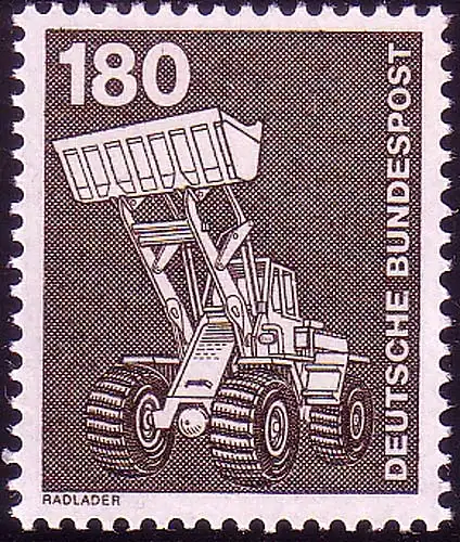 993 Industrie und Technik 180 Pf Radlader, postfrisch **
