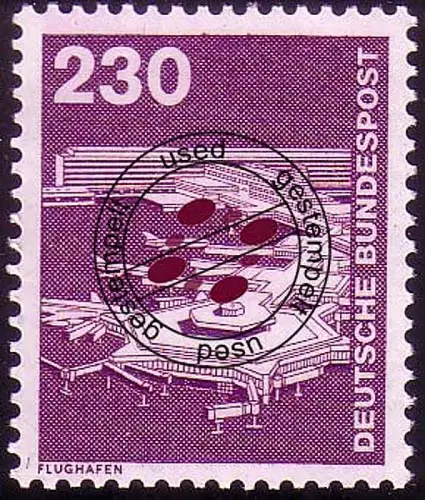 994 Industrie und Technik 230 Pf Flughafen, gestempelt O
