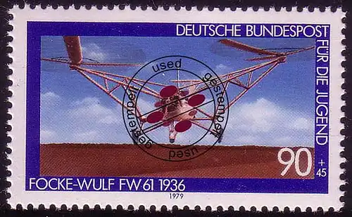 1008 Jugend Luftfahrt 90+45 Pf O gestempelt