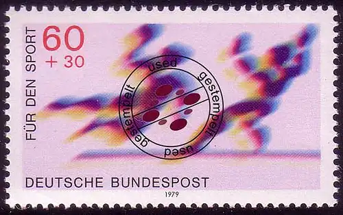 1009 Sporthilfe 60+30 Pf Handball O gestempelt