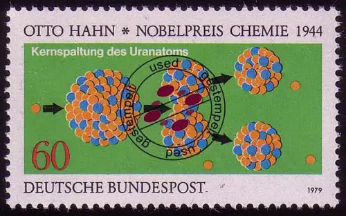 1020 Nobelpreisträger Physik Hahn, gestempelt O