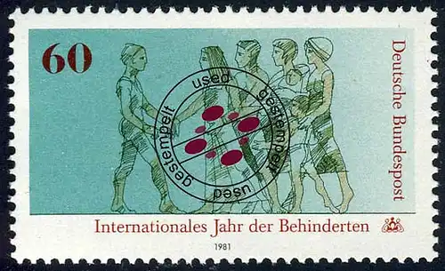 1083 Jahr der Behinderten O gestempelt