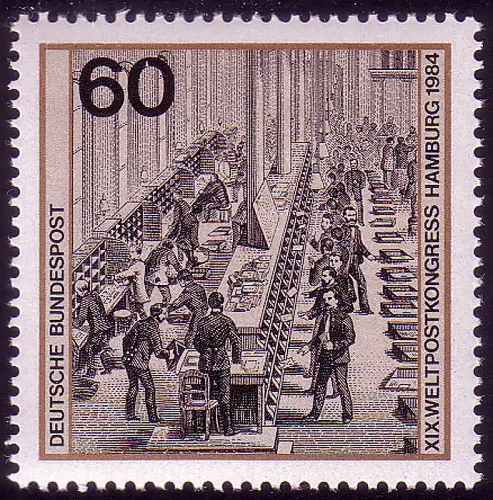 1215 Weltpostkongress 60 Pf, postfrisch **