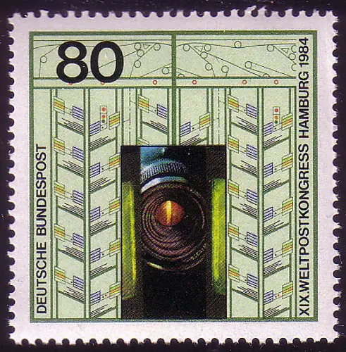 1216 Weltpostkongress 80 Pf, postfrisch **