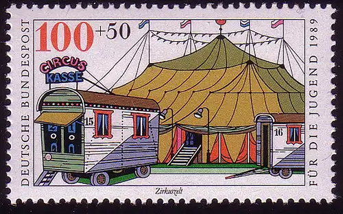 1414 Zirkus 100+50 Pf Zirkuszelt ** postfrisch