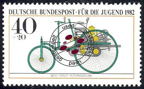 1123 Jugend Kraftfahrzeuge 40+20 Pf O gestempelt